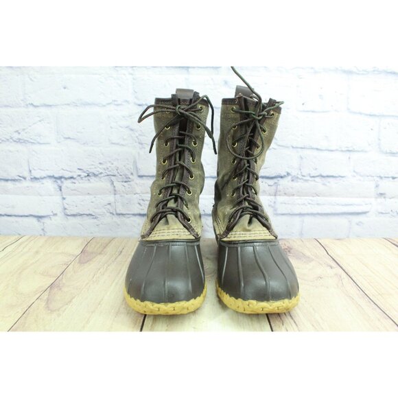 LL Bean 10" Signature Waxed Canvas Maine Hunting Shoe Steel Shank 7 M - Picture 3 of 10